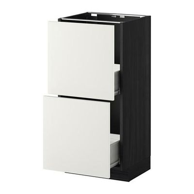 МЕТОД / ФОРВАРА Напольный шкаф с 2 ящиками - 40x37 см, Хэггеби белый, под дерево черный МЕТОД / ФОРВАРА Напольный шкаф с 2 ящиками - 40x37 см, Хэггеби белый, под дерево черный