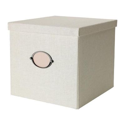 КВАРНВИК Коробка с крышкой - белый, 32x35x30 см