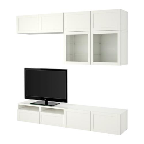 BESTÅ шкаф для ТВ, комбин/стеклян дверцы BESTÅ шкаф для ТВ, комбин/стеклян дверцы