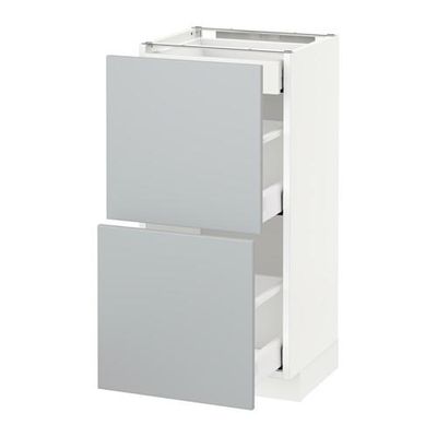 МЕТОД / МАКСИМЕРА Напольный шкаф/2фасада/3ящика - 40x37 см, Веддинге серый, белый