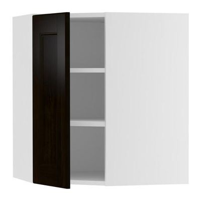 ФАКТУМ Шкаф навесной угловой - Рамшё черно-коричневый, 60x92 см
