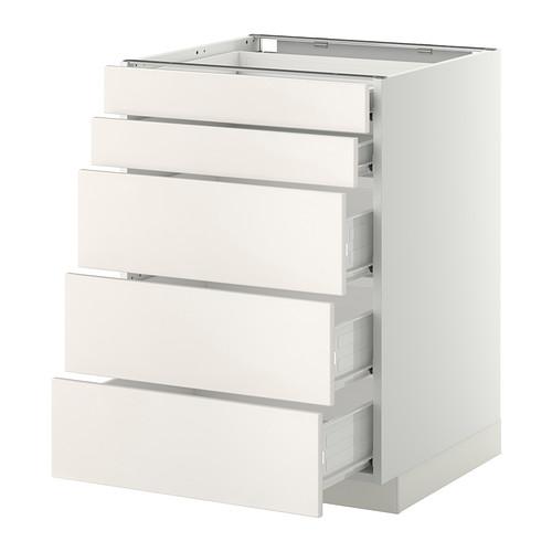 МЕТОД / ФОРВАРА Нплн шк 5фрнт/2нзк/3срд ящ - белый, Веддинге белый, 60x60 см МЕТОД / ФОРВАРА Нплн шк 5фрнт/2нзк/3срд ящ - белый, Веддинге белый, 60x60 см