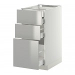 МЕТОД / МАКСИМЕРА Нплн шк 3 фрнт/2нзк/1срд/1вс ящ - белый, Гревста нержавеющ сталь, 40x60 см МЕТОД / МАКСИМЕРА Нплн шк 3 фрнт/2нзк/1срд/1вс ящ - белый, Гревста нержавеющ сталь, 40x60 см