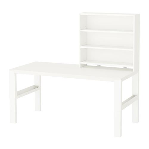 ПОЛЬ Письменн стол с полками - белый
