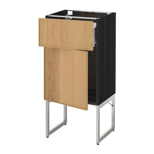 МЕТОД / ФОРВАРА Напольный шкаф с ящиком/дверью - 40x37x60 см, Экестад дуб, под дерево черный МЕТОД / ФОРВАРА Напольный шкаф с ящиком/дверью - 40x37x60 см, Экестад дуб, под дерево черный