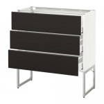 МЕТОД / МАКСИМЕРА Нплн шк 3 фрнт/3 средн ящика - белый, Кунгсбакка антрацит, 80x37x60 см МЕТОД / МАКСИМЕРА Нплн шк 3 фрнт/3 средн ящика - белый, Кунгсбакка антрацит, 80x37x60 см