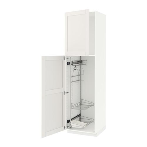 МЕТОД Выс шк с отд д/акс д/убрк - белый, Сэведаль белый, 60x60x220 см МЕТОД Выс шк с отд д/акс д/убрк - белый, Сэведаль белый, 60x60x220 см