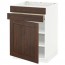 МЕТОД / ФОРВАРА Нап шк д/вар панели/дв/2фасада/1ящ - белый, Эдсерум под дерево коричневый