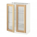 МЕТОД Напольный шкаф с 2 стекл дверцами - белый, 60x37x80 см