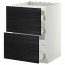 МЕТОД / МАКСИМЕРА Напольн шкаф/2 фронт пнл/3 ящика - белый, Тингсрид под дерево черный, 60x60 см