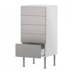 ФАКТУМ Напольный шкаф с 5 ящиками - Рубрик нержавеющ сталь, 40x37 см ФАКТУМ Напольный шкаф с 5 ящиками - Рубрик нержавеющ сталь, 40x37 см