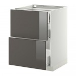 МЕТОД / ФОРВАРА Наполн шк 2 фрнт/3 средн ящ - белый, Рингульт глянцевый серый, 60x60 см МЕТОД / ФОРВАРА Наполн шк 2 фрнт/3 средн ящ - белый, Рингульт глянцевый серый, 60x60 см