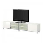 БЕСТО Тумба п-ТВ со стеклянными дверцами - белый/глянцевый белый БЕСТО Тумба п-ТВ со стеклянными дверцами - белый/глянцевый белый