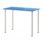 ВИКА ГЛАСХОЛЬМ/ВИКА АДИЛЬС Стол - стекло синий/белый