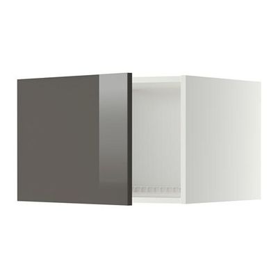МЕТОД Верх шкаф на холодильн/морозильн - 60x40 см, Рингульт глянцевый серый, белый