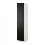 ПАКС Гардероб с 1 дверью - Пакс Нексус черно-коричневый, белый, 50x60x236 см, плавно закрывающиеся петли
