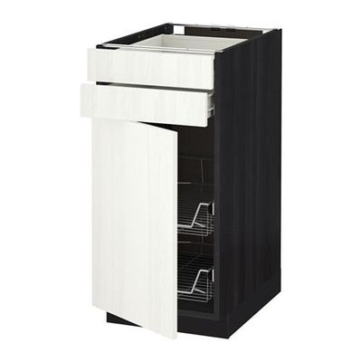 МЕТОД / ФОРВАРА Напольн шкаф/дверца/2ящ/првл крзн - 40x60 см, Росдаль белый ясень, под дерево черный МЕТОД / ФОРВАРА Напольн шкаф/дверца/2ящ/првл крзн - 40x60 см, Росдаль белый ясень, под дерево черный