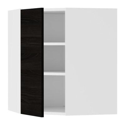 ФАКТУМ Шкаф навесной угловой - Гношё черный, 60x92 см
