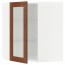 МЕТОД Углов навесн шк с полками/сткл дв - белый, Филипстад коричневый, 68x80 см
