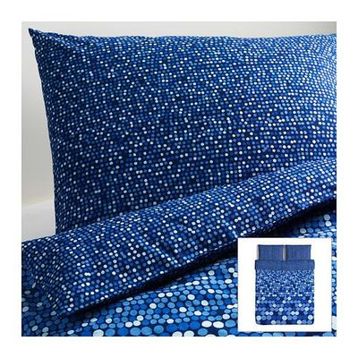 СМОРБОЛЬ Пододеяльник и 2 наволочки - синий, 200x200/50x70 см