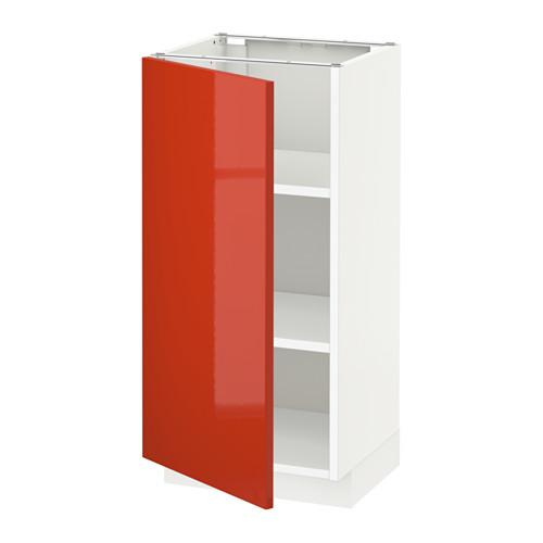МЕТОД Напольный шкаф с полками - белый, Ерста глянцевый оранжевый, 40x37 см МЕТОД Напольный шкаф с полками - белый, Ерста глянцевый оранжевый, 40x37 см