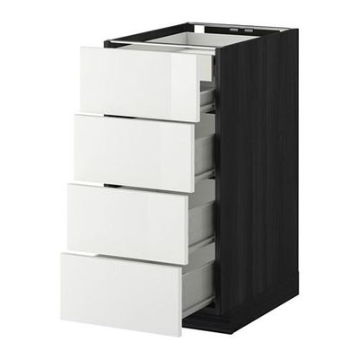 МЕТОД / ФОРВАРА Нплн шк 4фрнт/2нзк/3срд ящ - 40x60 см, Рингульт глянцевый белый, под дерево черный МЕТОД / ФОРВАРА Нплн шк 4фрнт/2нзк/3срд ящ - 40x60 см, Рингульт глянцевый белый, под дерево черный