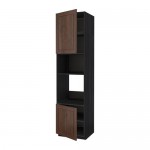 МЕТОД Выс шкаф д/духовки/СВЧ/2 дв/полки - под дерево черный, Эдсерум под дерево коричневый, 60x60x240 см МЕТОД Выс шкаф д/духовки/СВЧ/2 дв/полки - под дерево черный, Эдсерум под дерево коричневый, 60x60x240 см