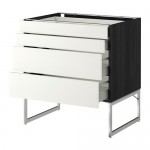 МЕТОД / МАКСИМЕРА Нплн шк 4 фронт/2 низк/2средн ящ - под дерево черный, Хэггеби белый, 80x60x60 см