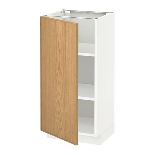 МЕТОД Напольный шкаф с полками - белый, Экестад дуб, 40x37 см МЕТОД Напольный шкаф с полками - белый, Экестад дуб, 40x37 см