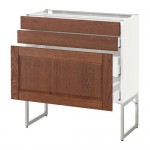 МЕТОД / МАКСИМЕРА Напольн шкаф 3фронт пнл/2низ/2ср ящ - белый, Филипстад коричневый, 80x37x60 см МЕТОД / МАКСИМЕРА Напольн шкаф 3фронт пнл/2низ/2ср ящ - белый, Филипстад коричневый, 80x37x60 см