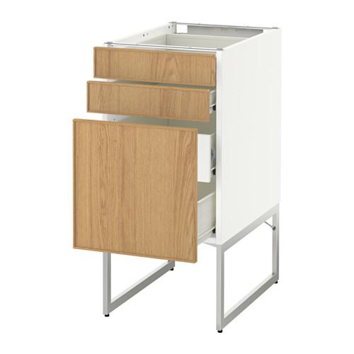 МЕТОД / ФОРВАРА Напольн шкаф 3фронт пнл/2низ/2ср ящ - 40x60x60 см, Экестад дуб, белый МЕТОД / ФОРВАРА Напольн шкаф 3фронт пнл/2низ/2ср ящ - 40x60x60 см, Экестад дуб, белый