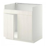 МЕТОД Напольн шкаф д двойн мойки ДУМШЁ - Росдаль белый ясень, белый