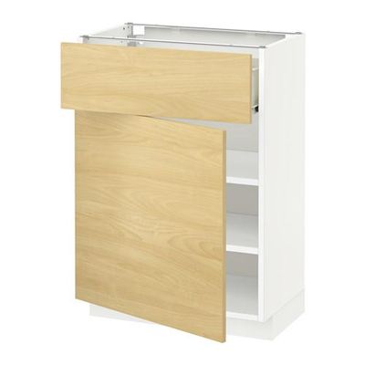 МЕТОД / ФОРВАРА Напольный шкаф с ящиком/дверью - 60x37 см, Тингсрид под березу, белый МЕТОД / ФОРВАРА Напольный шкаф с ящиком/дверью - 60x37 см, Тингсрид под березу, белый