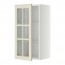 METOD навесной шкаф с полками/стекл дв белый/Будбин белый с оттенком 40x38.9x80 cm