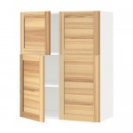 МЕТОД Навесной шкаф с полками/4дверцы - белый, Торхэмн естественный ясень МЕТОД Навесной шкаф с полками/4дверцы - белый, Торхэмн естественный ясень