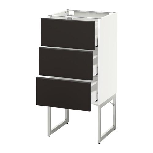 МЕТОД / МАКСИМЕРА Нплн шк 3 фрнт/3 средн ящика - белый, Кунгсбакка антрацит, 40x37x60 см МЕТОД / МАКСИМЕРА Нплн шк 3 фрнт/3 средн ящика - белый, Кунгсбакка антрацит, 40x37x60 см