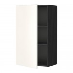 МЕТОД Шкаф навесной с полкой - под дерево черный, Веддинге белый, 60x100 см