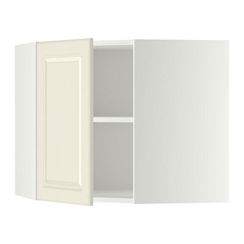 МЕТОД Угловой навесной шкаф с полками - белый, Будбин белый с оттенком, 68x60 см