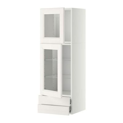 МЕТОД / ФОРВАРА Навесной шкаф/2 стек дв/2 ящика - 40x120 см, Лаксарби белый, белый