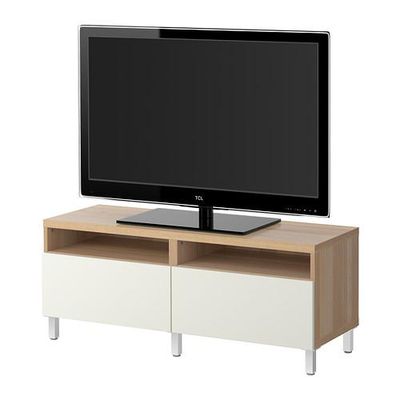 БЕСТО Тумба д/ТВ с ящиками - под беленый дуб/белый БЕСТО Тумба д/ТВ с ящиками - под беленый дуб/белый