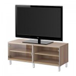 БЕСТО Тумба п-ТВ со стеклянными дверцами - под беленый дуб БЕСТО Тумба п-ТВ со стеклянными дверцами - под беленый дуб