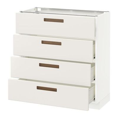 МЕТОД / ФОРВАРА Напольн шкаф 4 фронт панели/4 ящика - 80x37 см, Мэрста белый, белый МЕТОД / ФОРВАРА Напольн шкаф 4 фронт панели/4 ящика - 80x37 см, Мэрста белый, белый