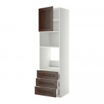 МЕТОД / ФОРВАРА Высок шкаф д/духовки/СВЧ/дверца/3ящ - белый, Эдсерум под дерево коричневый МЕТОД / ФОРВАРА Высок шкаф д/духовки/СВЧ/дверца/3ящ - белый, Эдсерум под дерево коричневый