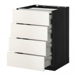 МЕТОД / МАКСИМЕРА Напольн шкаф/4фронт пнл/4ящика - под дерево черный, Веддинге белый, 60x60 см МЕТОД / МАКСИМЕРА Напольн шкаф/4фронт пнл/4ящика - под дерево черный, Веддинге белый, 60x60 см