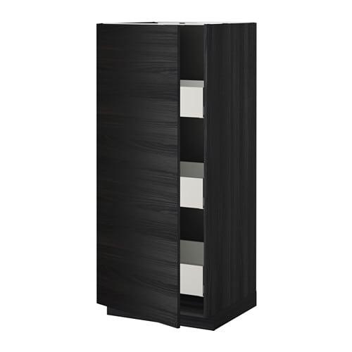 МЕТОД / МАКСИМЕРА Высокий шкаф с ящиками - под дерево черный, Тингсрид под дерево черный, 60x60x140 см МЕТОД / МАКСИМЕРА Высокий шкаф с ящиками - под дерево черный, Тингсрид под дерево черный, 60x60x140 см