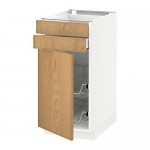 МЕТОД / МАКСИМЕРА Напольн шкаф/дверца/2ящ/првл крзн - белый, Экестад дуб, 40x60 см
