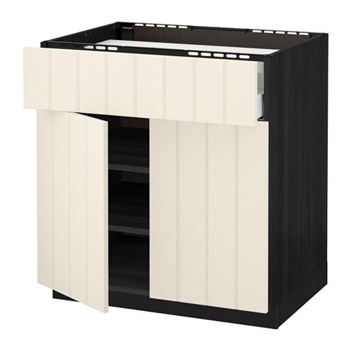 МЕТОД / МАКСИМЕРА Нплн шк д/врч пнл/ящ/плк/2дв - под дерево черный, Хитарп белый с оттенком, 80x60 см