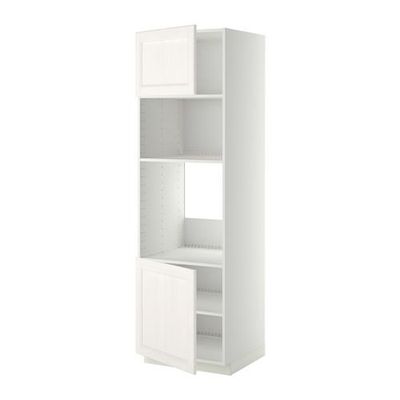 МЕТОД Выс шкаф д/духовки/СВЧ/2 дв/полки - 60x60x200 см, Лаксарби белый, белый МЕТОД Выс шкаф д/духовки/СВЧ/2 дв/полки - 60x60x200 см, Лаксарби белый, белый