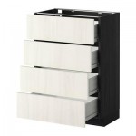 МЕТОД / ФОРВАРА Напольн шкаф 4 фронт панели/4 ящика - 60x37 см, Росдаль белый ясень, под дерево черный МЕТОД / ФОРВАРА Напольн шкаф 4 фронт панели/4 ящика - 60x37 см, Росдаль белый ясень, под дерево черный