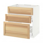 МЕТОД / МАКСИМЕРА Напольн шк п-мойку+3фрнт пнл/2ящ - белый, Торхэмн естественный ясень, 80x60 см МЕТОД / МАКСИМЕРА Напольн шк п-мойку+3фрнт пнл/2ящ - белый, Торхэмн естественный ясень, 80x60 см